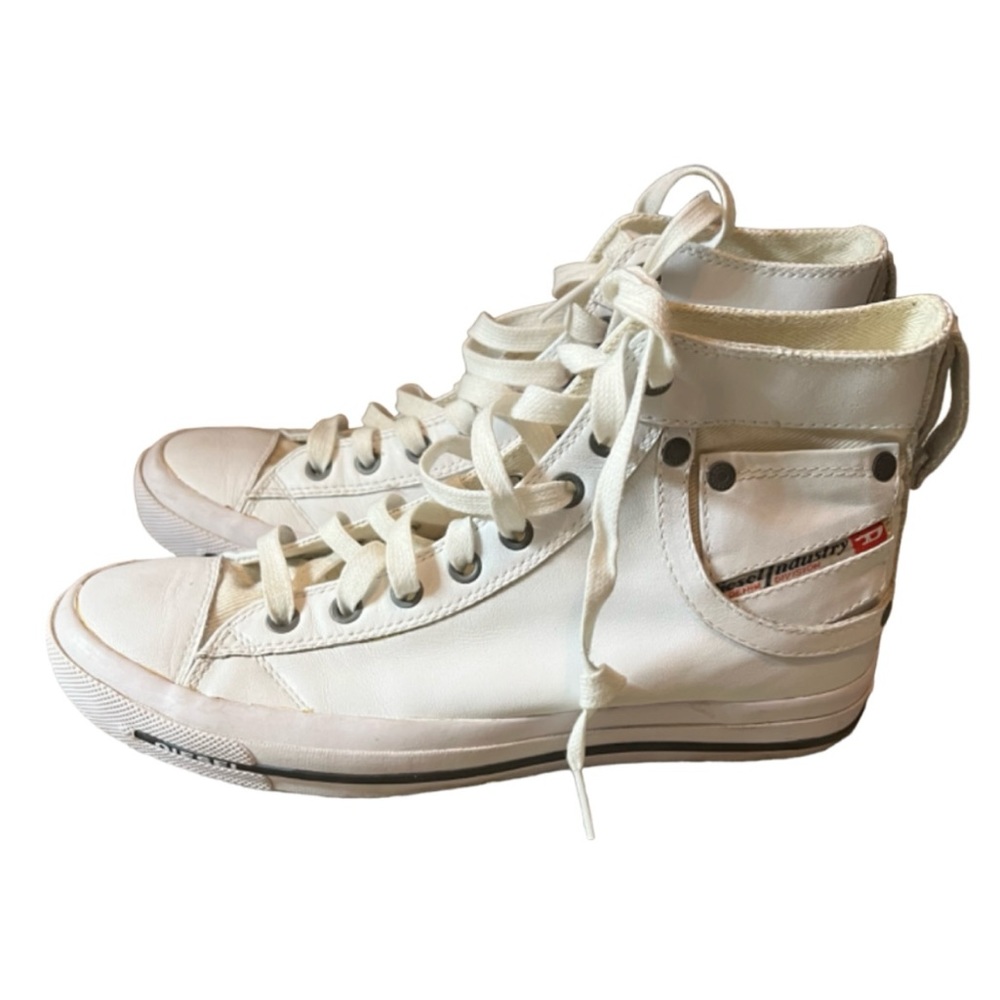 Diesel Industry Denim Division  White Leather Size 8.5 Women Shoes